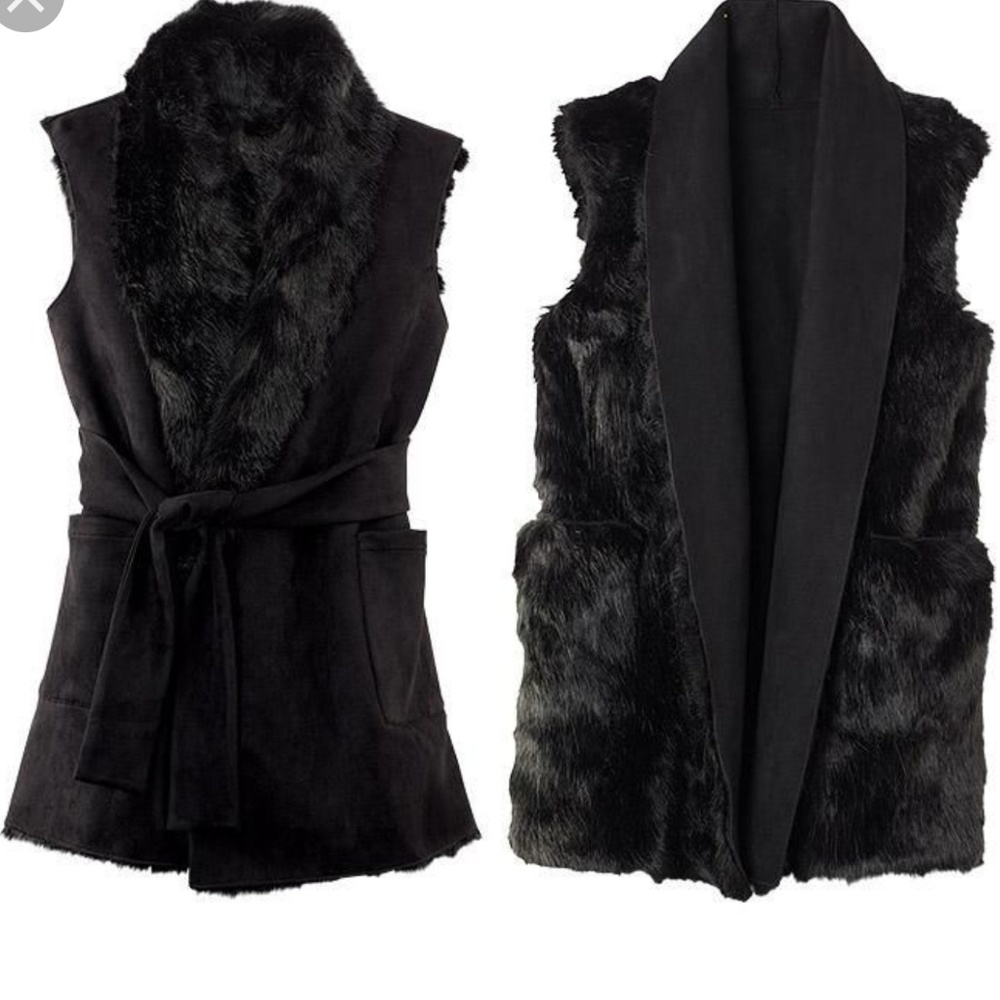 Plus size Avon faux fur/ suede vest